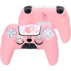 PS5 Controller Skin,Soft Silicone Protective Cover Case Anti-Slip Protective Shell for PS5 Controller with 2 Thumb Grip Caps