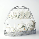 Mug Holder Coffee Cup Holder Stand Dishes Organizer Wrought Iron Mug Drainer Storage Drying Rack for Counter Cabinet Table Kitchen Restaurant Office (Silver A)