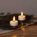 White Flameless Wax Tealights with Remote Batteries, Flickering LED Votive Candles Set of 10