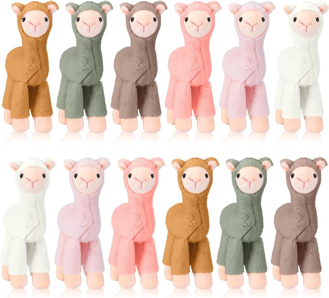 Aoriher 12 Pcs Mini Llama Stuffed Animals 7.87 Inch Alpaca Plush Dolls Cute Keychains Llama Party Favors for Boys and Girls Birthday Christmas Baby Shower Party Supplies Decorations Gift Bag Fillers