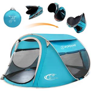 Easy Pop Up Tent 2-4 Person Waterproof - Pop-Up Camping Tents Automatic Tent Throw Pop Up Instant Flip Pop Tent for Camping,by ZOAMKE