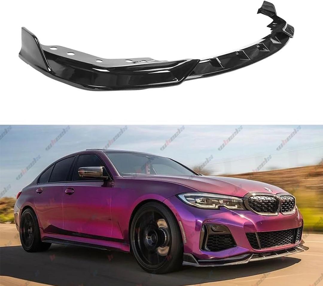 Front Bumper Lip Compatible with 2019-2022 BMW 3 Series G20 G28, Air Dam Fit for 330e 330i 340i M340i M-Sport Lower Chin Splitter 4 Door Sedan Protection Body Kit (Glossy Black)