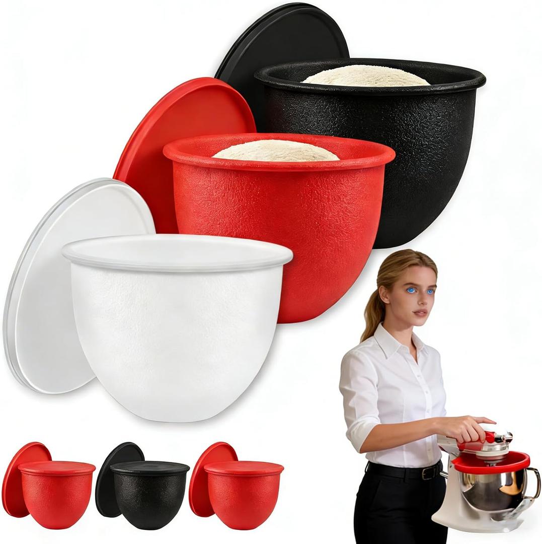 Silicone Liners for Kitchenaid Mixer, Silicone Liners for Kitchen Tilt-Head 5 Qt Mixers, Kitchen Aid Mixer Bowl Accessories and Attachments for Baking and Cooking, Replacement Mixers Bowls (3Pcs)