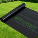 4 * 300ft Heavy-Duty Weed Barrier Fabric Premium 3.5 oz Ground Cover Weed Block Gardening Mat,Easy Installation & Superior Weed Control (4 * 300FT)