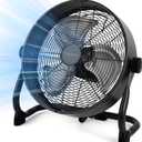 15" Rechargable Battery Operated Fan for Camping,12 Speeds Cordless Floor FanRechargeable Portable Fan for Travel Indoor Outdoor, 12000mAh, 360Manual Tilt (Dark Black)