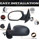 Left Black Power Folding Side Mirror Compatible with 2007-2014 GMC Sierra Yukon/Chevy Avalanche Silverado Suburban Tahoe Heated/with Turn Signal/Puddle Light Driver Mirrors