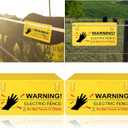 10 Pieces Plastic Electric Fence Warning Signs Hang on Caution Danger Electrical Fence Signs Bulk 9.6"x5" Do Not Touch or Climb for Protect Farm Home Safety