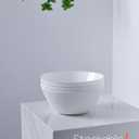 30 OZ Max Cereal Soup Bowl Set of 6, Opal Glass 7.2 inch White Ribbed Bowls for Ramen, Noodle, Salad, Fruit, Dishwasher and Microwave Safe