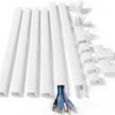 ZhiYo Wall Cable Hider, Cord Hider to Hide 3-4 Cords, Self-Adhesive TV Wire Hider for Wall, Cable Management Kit, Wire Raceway White, 102in 6 x L17in, Paintable Cord Concealer, W1.2in x H0.6in