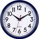 Bernhard Products Navy Blue Wall Clock 8" Silent Non-Ticking Quality Quartz Battery Operated Small Clock for Boys/Kitchen/Classroom/Office/Nursery Room Easy to Read