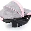 Bayer Design 67933AA Toy, Car Seat Easy Go for Neo Vario Pram with Cover, Doll Accessories, Pink, Grey with Butterfly,Grey/Pink, for dolls up to 18"