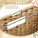 Jingmore 2 Pack Paper Rope File Box Organizers Collapsible Letter Size Filing Cabinet with Lid Woven Hanging File Basket Portable Decorative Document Storage Box for Office/Decor/Home (Letter Size)