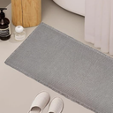 ZALL Beige Waffle Bath Mat,Super Absorbent Non Slip Bathroom Rug, Gray 24x36inch,Machine Washable Ultra Soft Floor Mats