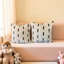 Living Room Decor Couch Throw Pillow Covers with Square 18 * 18 Set of 2 for Cozy Home Bed and Textured Velvet (White)