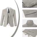 3 x Retro Men's 3 Piece Suit Tweed Herringbone Slim Fit Suits Groomsmen Brown Tuxedos Set Prom Jacket Blazer Vest Pants for Men, XXL