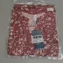 Anyally Womens Summer/Spring Dressy Casual Blouse Puff Short Sleeve Tunic Tops Pleated T-Shirts for Work (XX-Large, Pleated Plum Blossom)