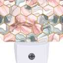 Night Light Hexagon Texture Plug-in Wall LED Night Lamp with Dusk-to-Dawn Smart Sensor Lamp for Adult Bedroom Living Room Hallway Kitchen