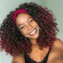 Aisaide Kinky Curly Headband Wig 12 Inch Grey Deep Curly Headband Wigs for Women Short Glueless No Lace Deep Curly Half Hair Wig Dark Silver Grey