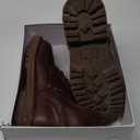 Leather Ankle Boots for Women Lace Up Booties Low Heel (9.5, Brown)