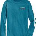 Vineyard Vines Men's Abstract Waves Long-Sleeve Dunes Tee (Mallard Blue Heather)