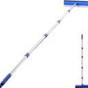 YONILL 72" Squeegee for Cleaning - Long Handle Window Cleaner Tool with Rubber Blade and Sponge Scrubber, 2 in 1 Window Washing Kit with Extension Pole for Home, Car Windshield and Glass