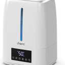 6L Top Fill Ultrasonic Humidifier - Cool and Warm Mist for Bedroom, Baby, Large Rooms & Plants, Smart Humidity Control, Aroma Diffuser, Night Light, 12H Timer, Quiet, White