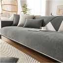 Herringbone Chenille Sofa Slipcover, Furniture Protector Sofa Covers Universal Non-Slip L Shape Couch Cover Quilted Corner Slipcovers for Living Room (Dark Grey, 90 * 180cm/36''x70'')