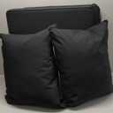 2 Piece Back and Seat Garden Chair Cushions - 24x24 Inch, 24x18 Inch - Black - 2 Pack