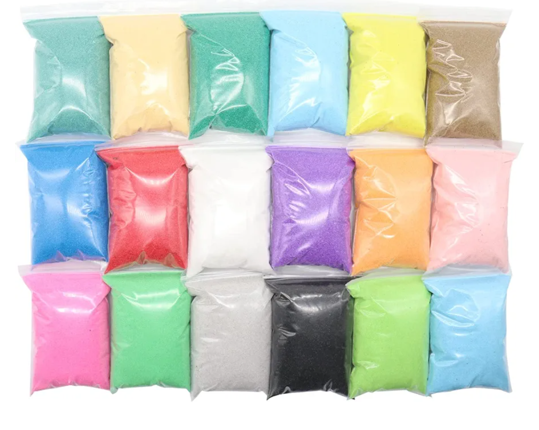 Colorful Sand Art Sand, 18 Pounds of Colored Sand, 18 Unique Sand Colors of Non-Toxic Arts and Crafts Sand for Children’s Projects, Wedding Unity Ceremony, Baby Showers, Sand Art Bottles, DIY Drawing