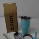BJPKPK Tumbler With Handle And Straw Lid 40 oz Stainless Steel Insulated Coffee Tumbler Cups For Home, Office or Car,Turquoise (40 Ounces)