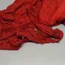 LALAGEN Women's Floral Lace Long Sleeve Off Shoulder Wedding Mermaid Dress (Medium, Red)