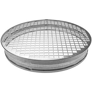 10" Inch (net 3/8" x 3/8" Inch) Duct End Cap with Steel Mesh - Round Galvanized Steel Cap, Steel Screen - Vent Duct End Cap 