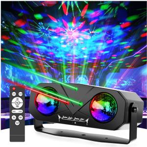 Disco Ball Light,Party Disco Dj Strobe Ocean Star Projector Dance Light Sound Activated with Remote Control Stage Rave for Parties Club Bar Birthday Wedding KTV Christmas Halloween Dancing Dcor