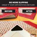 StepNGrip Rug Corner Grippers 4-Pack - Flattens Edges to Hold Rugs in Place - Impedes Curling with Stiff Layer - Reusable Carpet Grip Pads with Easy-Lift Design - 6.5 x 6.5 Inches