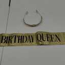 CAVETEE Birthday Crowns for Women Birthday Queen Sash & Rhinestone Tiara Set Birthday Tiaras and Sash for Women Birthday Glitter Birthday Decorations Gold Birthday Tiara Crowns for Women (color3)