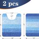 OLANLY Bathroom Rug Set 2 Piece, Soft Absorbent Microfiber Bath Mats and U-Shaped Contour Toilet Rug, Non-Slip, Machine Wash Dry, Shaggy Bath Mats for Bathroom (24"x16"+24"x20", Light Royal Blue)