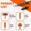 SISUPASSIE 30FT Reach High Ceiling Duster Kit, Window Cleaning kit with 5-24FT Extension Pole, Fan Duster for Ceiling Fan Blades, Microfiber Feather Duster, Rotatable Window Squeegee and Cobweb Duster