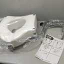 Carex 4.5 Inch Raised Toilet Seat with Arms, Elongated Toilet Seat Riser, 300 lbs Capacity, Elevating and Raising Seat for Elderly and Handicap, Universal, Slip-Resistant with Padded Handles, White