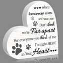 Maitys Pet Memorial Gifts Bereavement Remembrance for Loss of Dog Cat Sympathy Condolence Gifts Heart Shaped Wood Sign When Tomorrow Starts Without Me Wooden Plaque for Table Desk Decor(White)