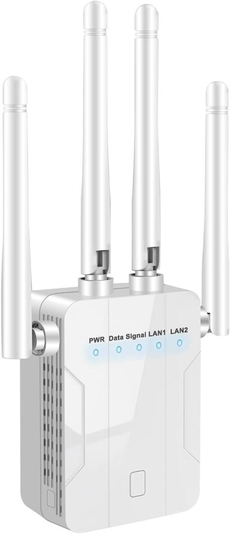 WiFi Extender Signal Booster for Home Office,WiFi Repeater Dual-Band 2.4GHz 5GHz Wireless Amplifier with Ethernet Port,Supports 90+ Devices,Mesh Compatible,Whole Home WiFi Coverage 15000 Sq.ft (White)