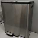 EKO EcoCasa Stainless Steel Dual Step Trash Can for Recycling, 30L+20L Rectangular Kitchen Trash Can, Independent Pedals and Lids, Soft Close and Fingerprint Resistant