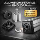 Konohan 20 Pcs 2020 Aluminum Extrusion Connector 3-Way End Corner Brackets, L-Shape Interior Corner Joints, T-Slot Nuts, Screws, Wrench, Extruded Hardware for 6mm Slot Aluminum Profile Frame Building