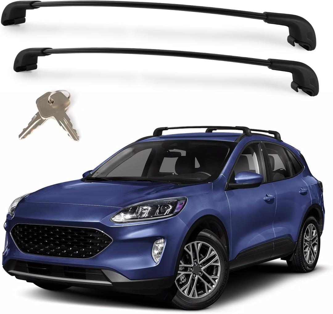 Roof Rack Cross Bars Compatible with Ford Escape 2020-2026, Heavy Duty 300 LBS Lockable Aluminum Crossbars, Anti-Theft Rooftop Cargo Carrier for Bike, Kayak, Ski, Cargo Box & Luggage