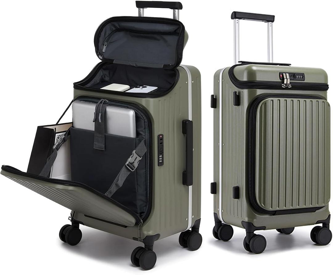 feilario Top Opening Business Carry On Luggage, Front Pocket, TSA Lock, 20in