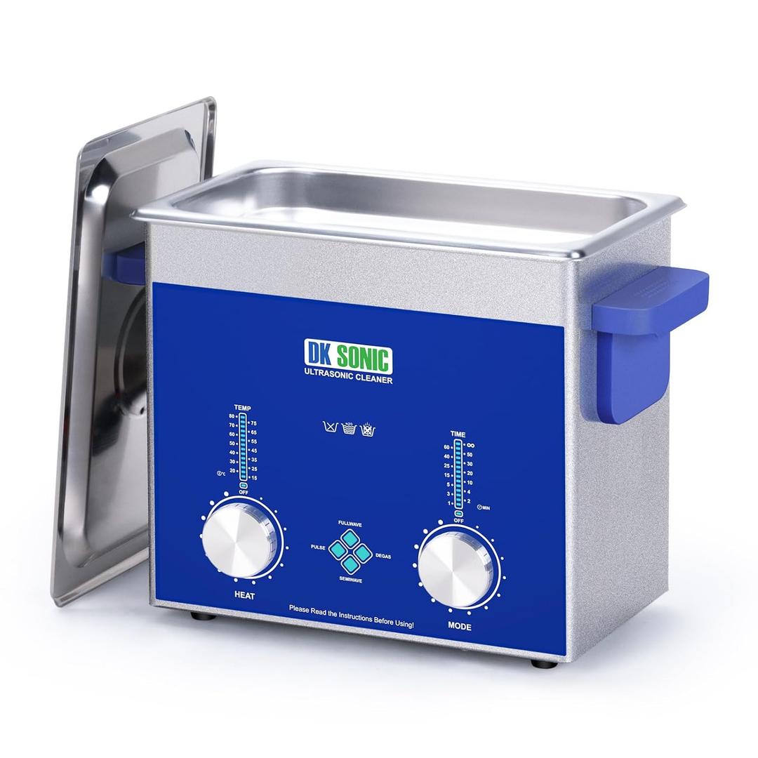 DK SONIC Industrial Ultrasonic Cleaner 3L,120W Commercial Ultrasonic Jewelry Cleaner with Encoded Timer, Heater& Basket, Multi-Application for Jewelry, Glasses, Chains, Watches