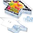 14.9 Inch Summer Chilled Serving Trays for Parties Double Layer Large Fillable Cap Charcuterie Board Removable Food Tray Grad Party Fruit Tray Macaroon Stand Cookie Snack Dish