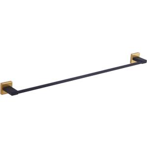 GERZWY 30-Inch Towel Bar, Black & Gold Stainless Steel Bathroom Wall Mounted Towel Rail, Hand Towel Holder JG1901A75-BD