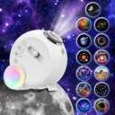 Ziddie Star Projector, Galaxy Light for Bedroom, Home Planetarium with Remote Control, Realistic Starry Night Ceiling Projector - White