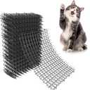 Clear Scat Mats for Cats 16 x 13 Inch, 12 Pack Transparent Cat Spike Mat with 1 Inch Spikes, Indoor Outdoor Cat Deterrent Mats to Keep Cats Off Couch, Bed, Counter & Garden