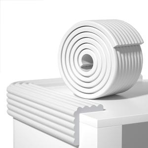 Edge Protector,Baby Proofing Baby Edge Protector Strip Safety,Soft Rubber Foam Padding,Edge Corner Guards Protector Corner Edge Bumpers for Furniture (White, 16.4Ft x 3.93" W x 0.4" Th)